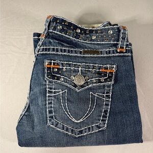 LA Idol‎ Bootcut Bling Rhinestone Jeans Size 9 Y2K Glam